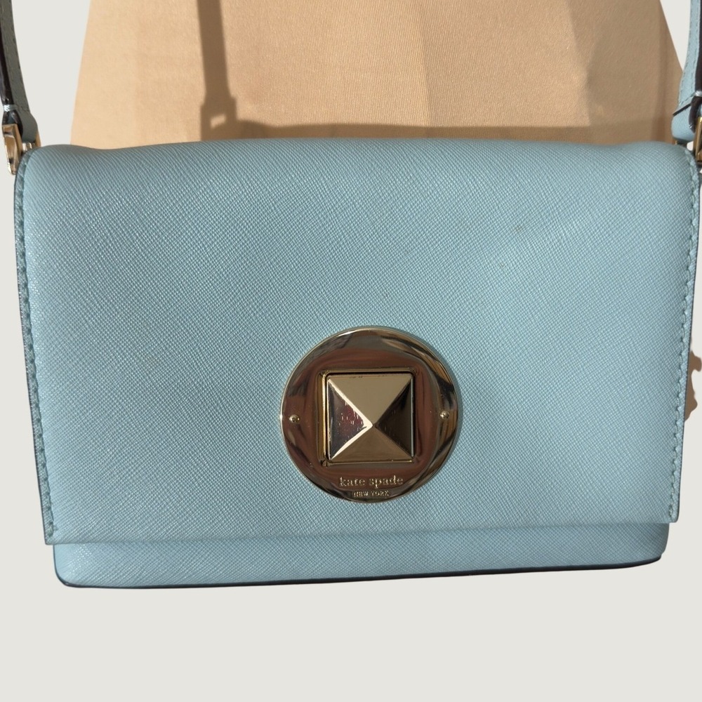3356 | NWOT Kate Spade Newbury Lane Sally Crossbody Bag Light Blue Leather